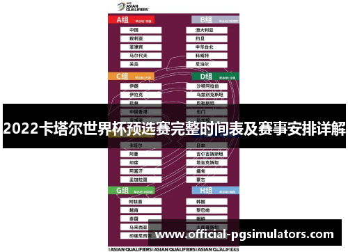 2022卡塔尔世界杯预选赛完整时间表及赛事安排详解